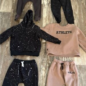 Kids Jogger Set - Black and Tan